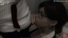 Nympho coworker gets an unexpected hard-core public blowjob in the office