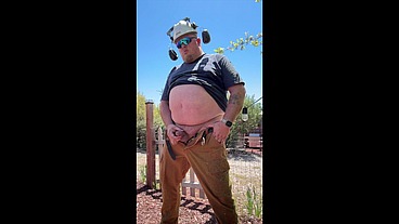 Blue Collar Cubby Bear Working, Pissing, Cumming, and Showering