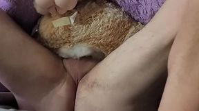 Plushie babe shares big cock in a hot 3way