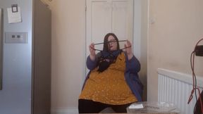 SSBBw tries on G strings shows off fat body