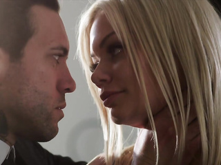 ”Blonde Beautiful Babe Riley Steele Dominated by Tatted Chap”