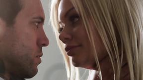 ”Blonde Beautiful Babe Riley Steele Dominated by Tatted Chap”