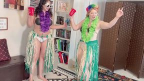 Hula FOOT WORSHIP Competition at the Halloween Party - GIA LOVE & AMI MERCURY HIDEF MOV