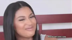 Amateur white guy casts giant-titted black barely legal in a real-life interracial hookup