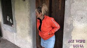 Hot Slut Takes A Big Load Alone On Halloween In An Empty House