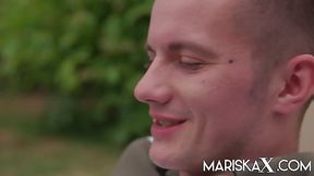Sexy brunette MILF with big tits Valentina Ricci gets anally fucked outdoor