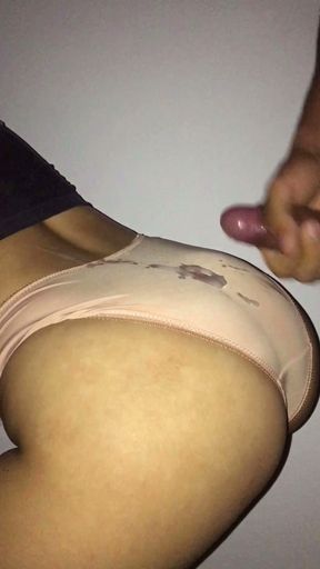 Dad sends my stepmom to my room in sexy panties and lets me cum on her.