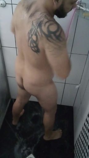 Taking a Shower in A Gym