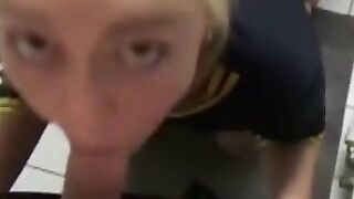 German Blonde Amateur's Deep Throat Blowjob