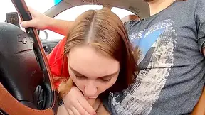 Everyone Saw What She Was Doing. Blowjob While Driving!