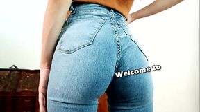 Incredibly Beautiful Perfect Ass Teen in Tight Blue Jeans