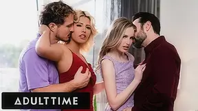 ADULT TIME - Scarlett Sage Swaps Husband's With Spanish Darling Carlita Ray For WILD SWINGER FOURSOME!