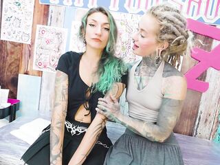 While Tattooing Her He Pounds Both Their Asses Raw & Cums on the Recent Lines