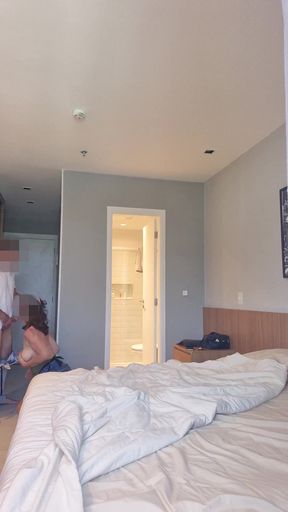 While my husband grills outside, I suck and get pounded by his friend in the room   Clip 1