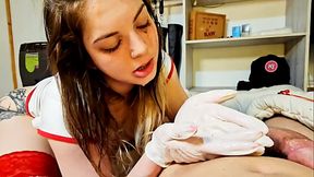 Naughty Nurse Extract Your Cum on her LATEX GLOVES