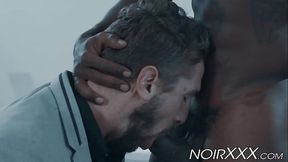 Businessman rimmed and anally fucked by athletic black stud