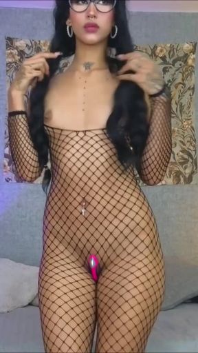 Female Onlyfans Model in Fishnet Stockings
