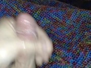 Using a lot of precum for lube to stroke my cock!