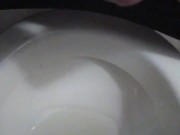 Flaccid & Peeing Several Strams; In A Stall