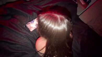 Caught Eighteen Cute Brunette Watching Porno And Dominant Man Gushing Cum Inside Pussy