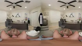 Amateur GF gives a sloppy blowjob and shows off her big fake tits while