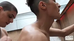 Gorgeous Twink Sucks Muscular Hunks Big Cock In Jacuzzi