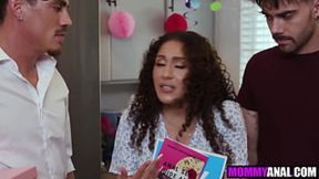 Thoroughly anally ravaged by three lustful step-sons, stepmom's forbidden booty beguiled