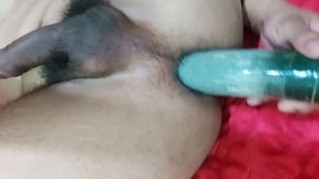 Cucumber Self–Pleasure Ends in Hot Cum Session –Gay Masturbation Milf