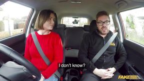 British Brunette MILF is just Looking For a Hard Fast Fucking - Fake Driving School