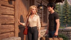 Alone with Stepmom in the Mountain Cabin for One Night Before Stepdad Arrives, Ai Generated