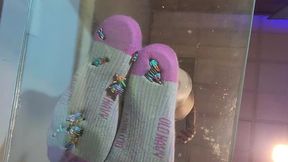 Chrissy underglass giantess in socks
