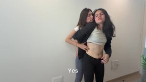 We Kiss While Rubbing Our Leggings