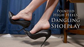 Pointed High Heels Dangling Shoeplay Barefoot Feet Side View - Kylie Jacobsx - MP4 1080p HD