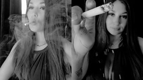 Smoking in classy B+W like those sexy smoking girls from the glamour days of smoking