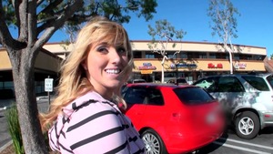 StreetBlowjobs: Blonde haired Kinley Knight facial