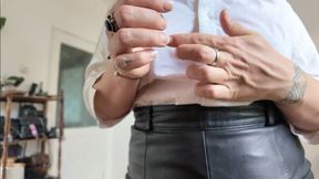 worshiping her sexy breast with veiny hands aV