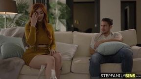 Stepmom Lauren Phillips interrupted her stepson.The milf makes up for it by sucking his big cock.The dude flips her around and starts fucking her hard