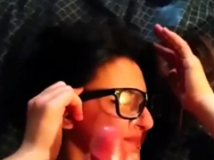 Cum on girl's glasses (napoletana)