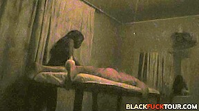 Petite Ebony Massage Therapist Spooky Halloween Ghost Fucking Big White Cock For Happy Ending