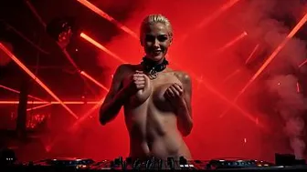 [AI-generated] Naked AI DJ with Pierced Tits & Nipple Weights: Future Rave, Strip Club, Busty Strippers, Kisses, Pole Dance, Big Boobs