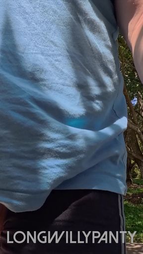 Risky uncut public exposed cock.