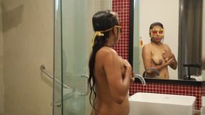 Indian Wife Taking Shower Filmed by Her Husband