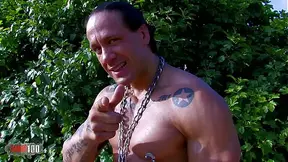 Hairy teen with big natural tits gets fuck in ass and pussy by two big cocks