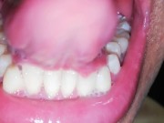 tongue, saliva, lengua , sloopy, sucking, escupir fetish, lengua larga y babeante primer plano