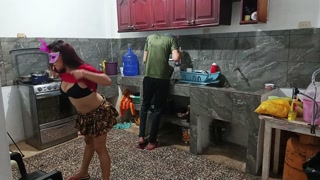 perverted neighbor shows everything while he is there