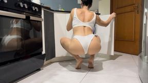 Morning routine… soft moves, bare legs and a little tease