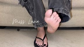 Pathetic Slave Gagging On My Feet