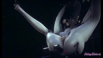 Resident Evil Hentai - Lady Dimitresku in a Anal sexual machine - Japanese asian manga anime game porn