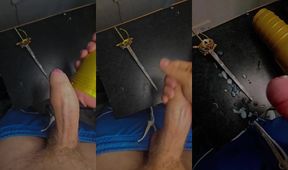 Onlyfans straight guy gets destroyed by flashlight thick cumshot ending