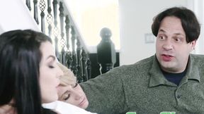 ”FAMILY STROKES Tatted teen Raven Reign ravaged hard & fed step daddy cum”